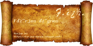 Fürjes Ágnes névjegykártya