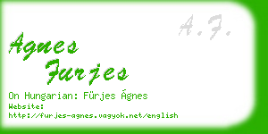 agnes furjes business card
